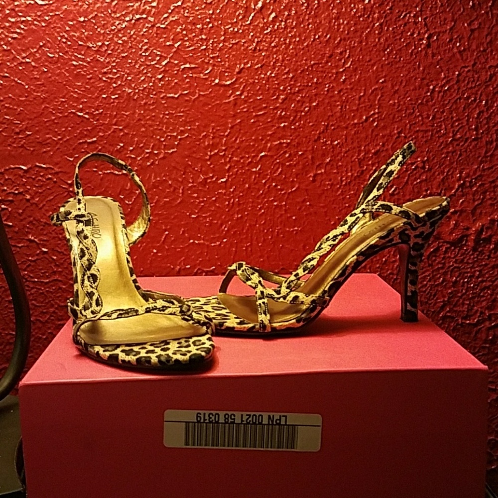 Leopard Print Strap Heels